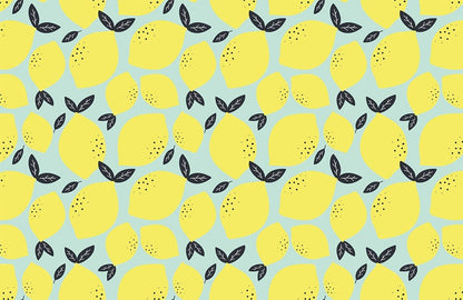 Fresh Lemon pattern fruit Wallpaper mural for wall