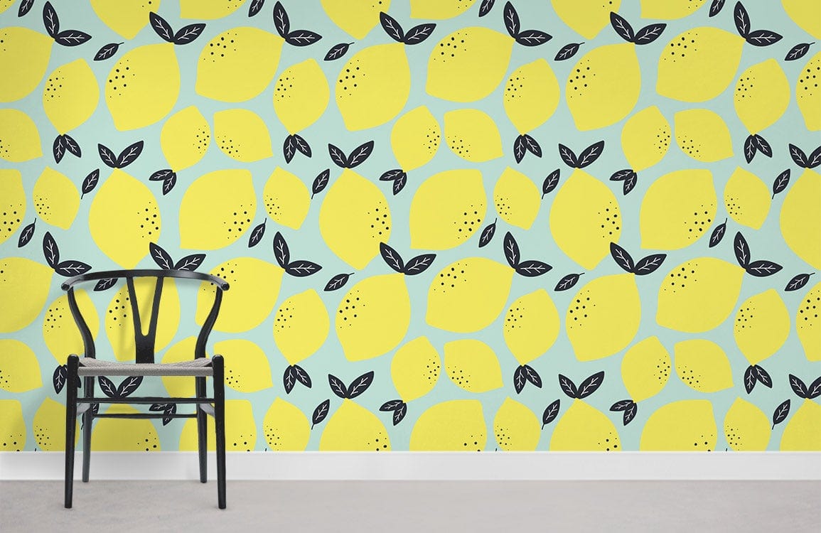 Fresh Lemon pattern fruit Wallpaper mural for Room decor