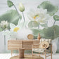 lotus flower wallpaper in living room