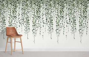 Emerald Green Botanical Cascade Mural Wallpaper