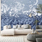 blue abstract industrial wall mural living room idea