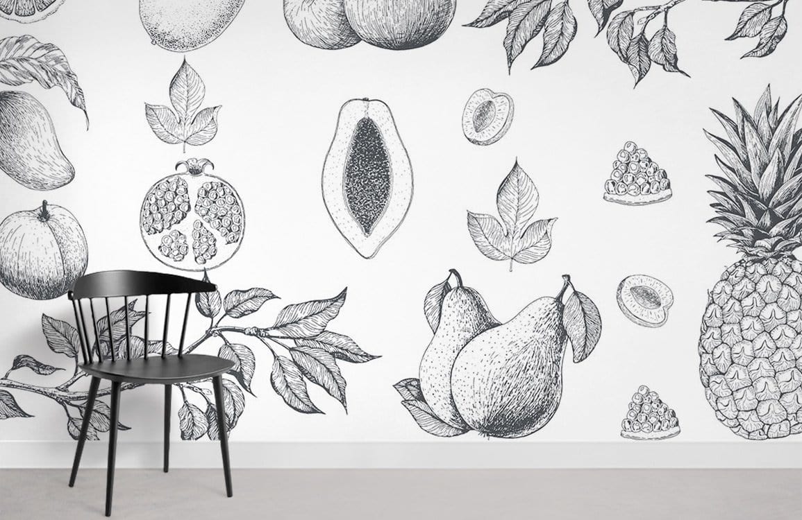 Wallpaper with Fruit Patterns for a Restaurant