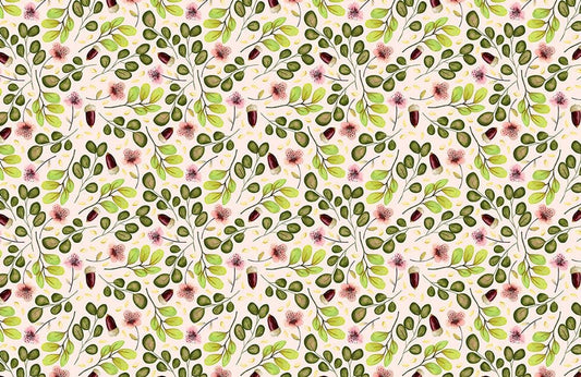 Plain Wallpaper with Plants and Filberts