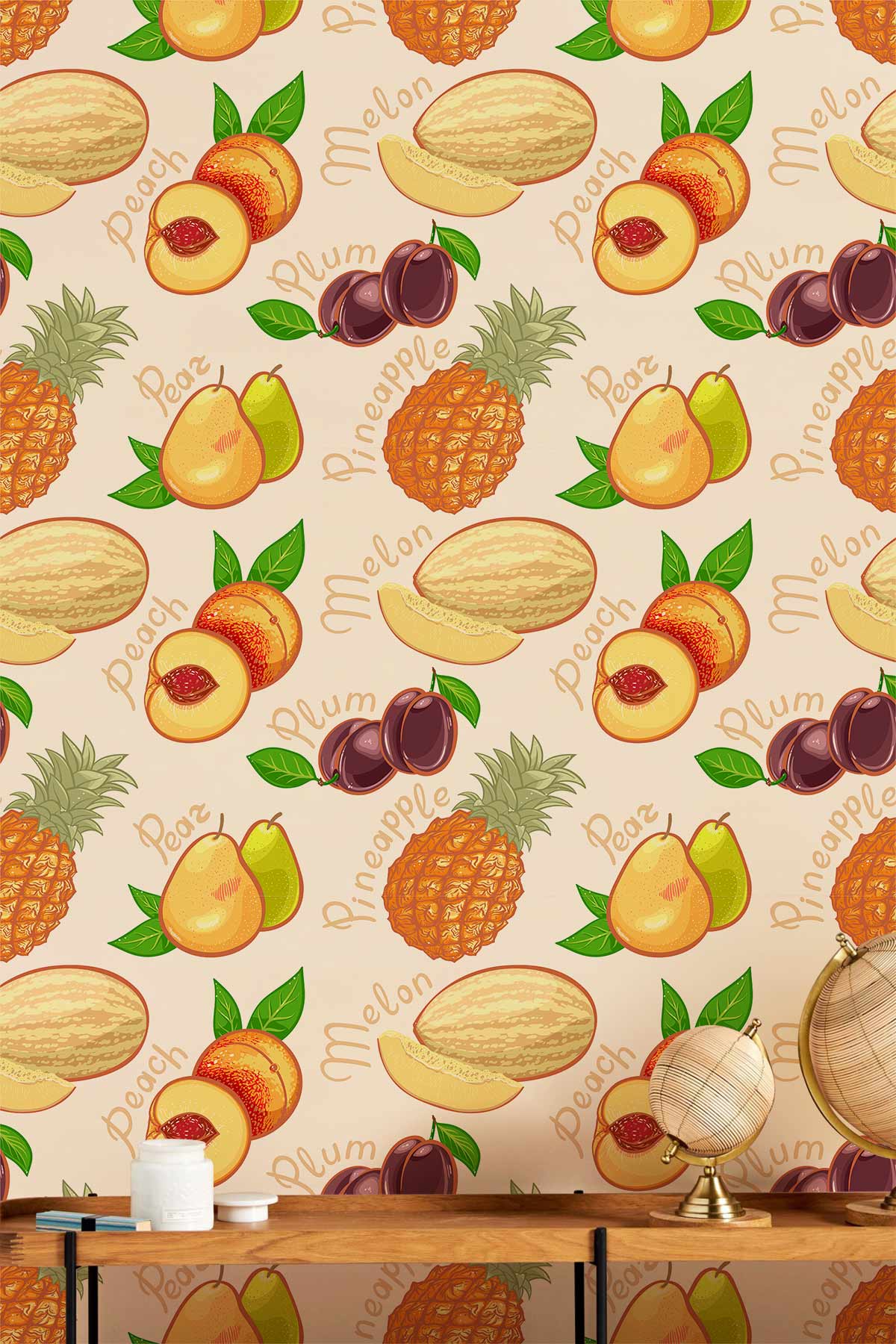 Fruit Print Kitchen and Dinning Wall Mural Art