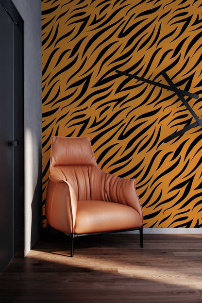wallpaper mural for your house or hallway decorated with faux fur and animal skin.