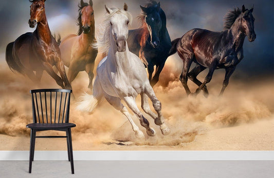 Majestic Galloping Horses Mural Wallpaper