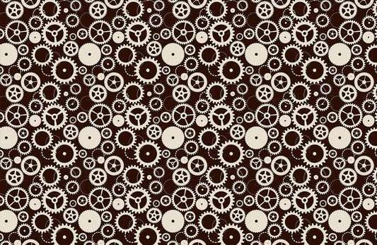 Industrial Gears Abstract Geometric Mural Wallpaper