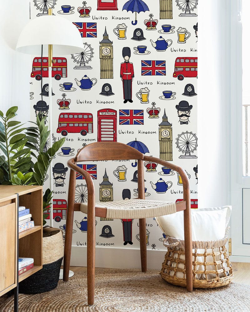 london wallpaper mural lounge decor idea