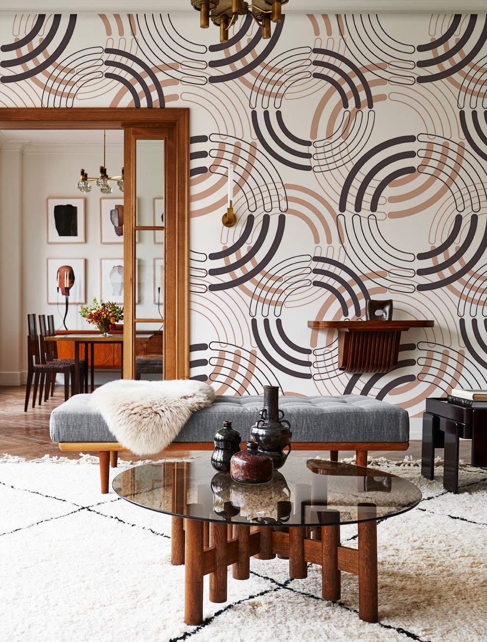 disconnected Circle Pattern Wallpaper for living Room decor