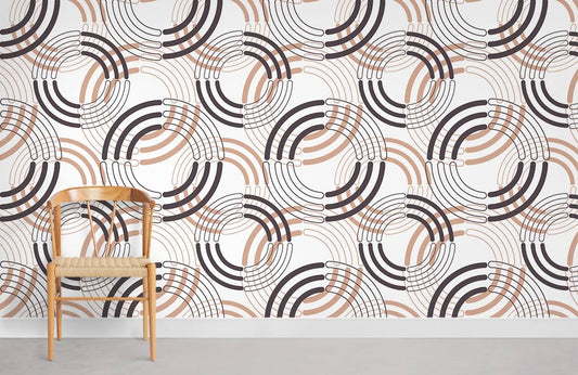 disconnected Circle Pattern Wallpaper for Room decor