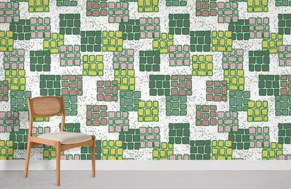 Geometric Abstract Multicolor Mural Wallpaper