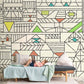 Decorative Wallpaper Mural with a Geometric Pattern for the Bedroom