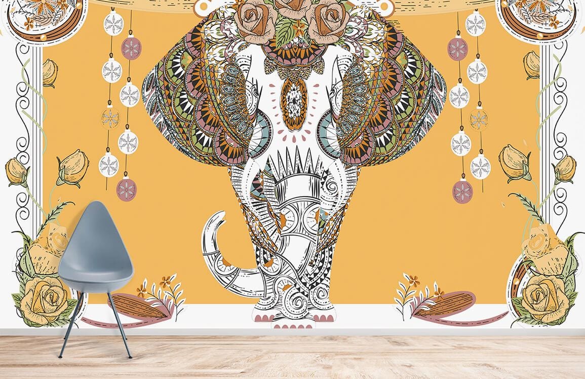Wallpaper Mural of an Ancient Egyptian Elephant Intended for Home Decoration