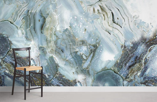 broken shining crystal pieces wallpaper mural