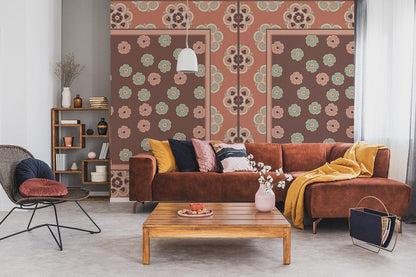 Red Flower Pattern Customized Wallpaper Decoration