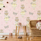 Girl with Her Cat and Butterflies Aesthetic Wallpaper For Kid's Room