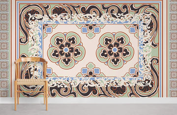 Vintage Florale Art Deco Tapete Mural