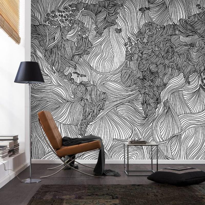 unique gray wallpaper mural art decor design