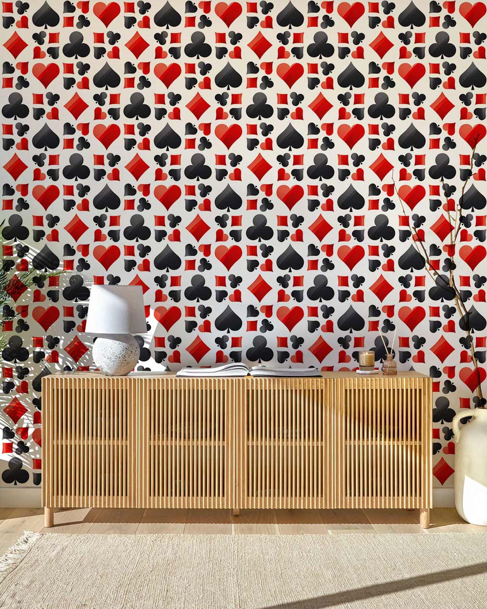 unusual poker pattern wall decoration for living room