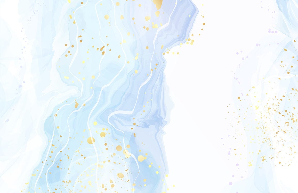 Abstract Blue Gold Marble Wallpaper for Wall