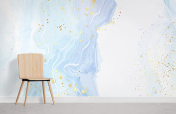 Abstract Blue Gold Marble Wallpaper for Wall
