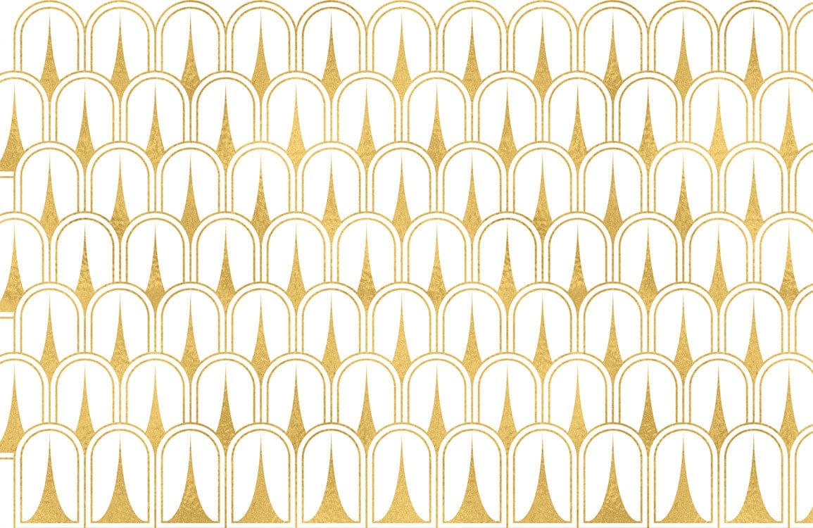 Art Deco Gold Arch Geometric Mural Wallpaper