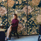 Golden Blossoms on a Wallpaper Mural for the Dining Room's Decorative Purposes