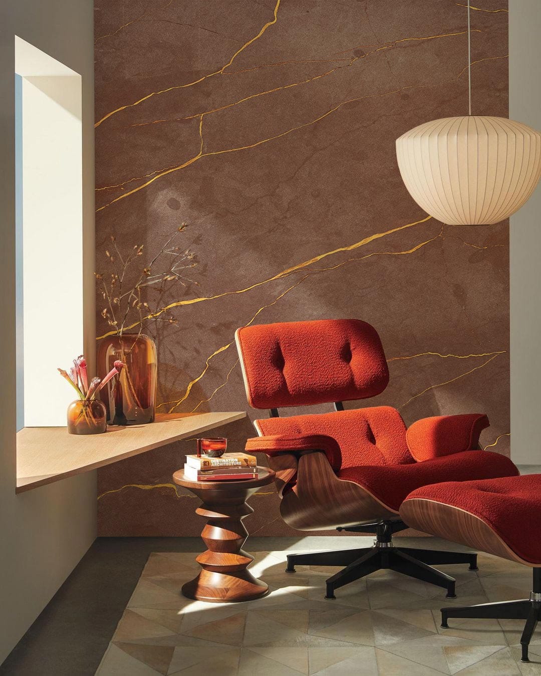 Golden Cracks Marble Office Wallpaper Decor