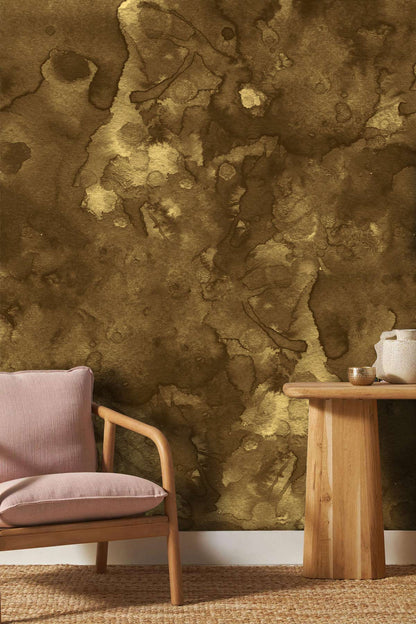 Golden Dyeing Wallpaper Mural Decoration Art