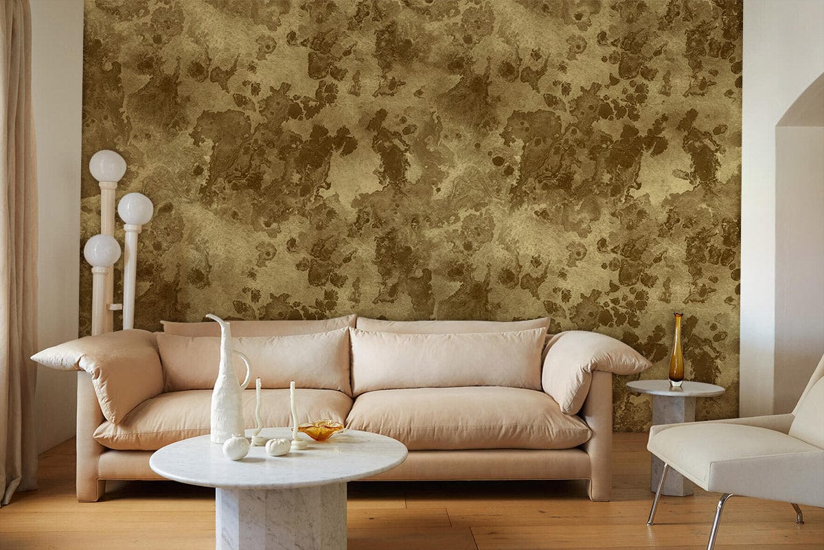 Golden Ink Wallpaper Mural Design Idea