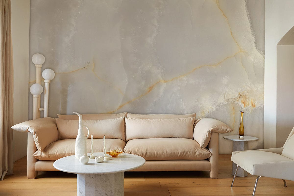 White crystal geode Wallpaper Mural for living Room decor