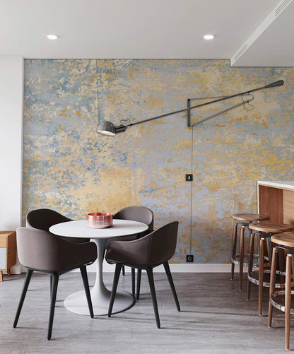 Abstract Gold Brush Stroke Wall Mural Wallpaper in dining room