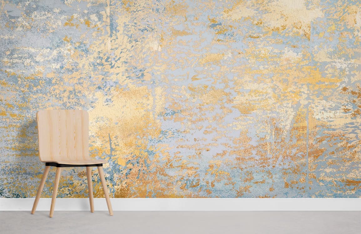 Abstract Gold Brush Stroke Wall Mural Wallpaper