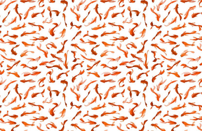 repeated Goldfish pattern Wallpaper Mural plain