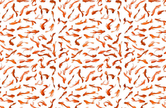 repeated Goldfish pattern Wallpaper Mural plain