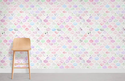 Pink Marble Tiles Effect Wall Mural Room