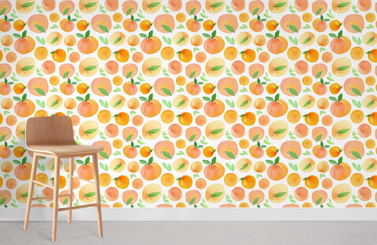 Gradient Orange Fruit Wallpaper Mural Room