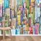 colorful graffiti city wallpaper mural for room