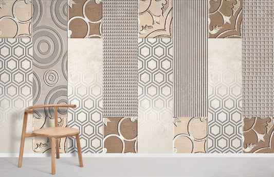 Mural for home decoration with a vintage brown texture wallpaper.
