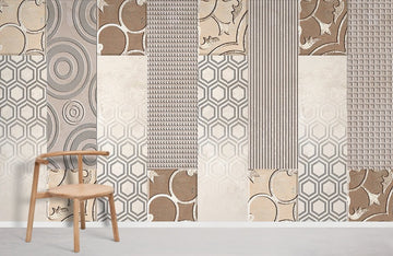 Neutral Geometric Abstract Pattern Mural Wallpaper