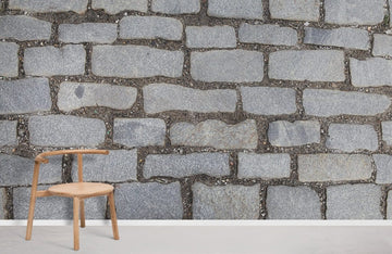 Rustic Grey Stone Pavement Mural Wallpaper