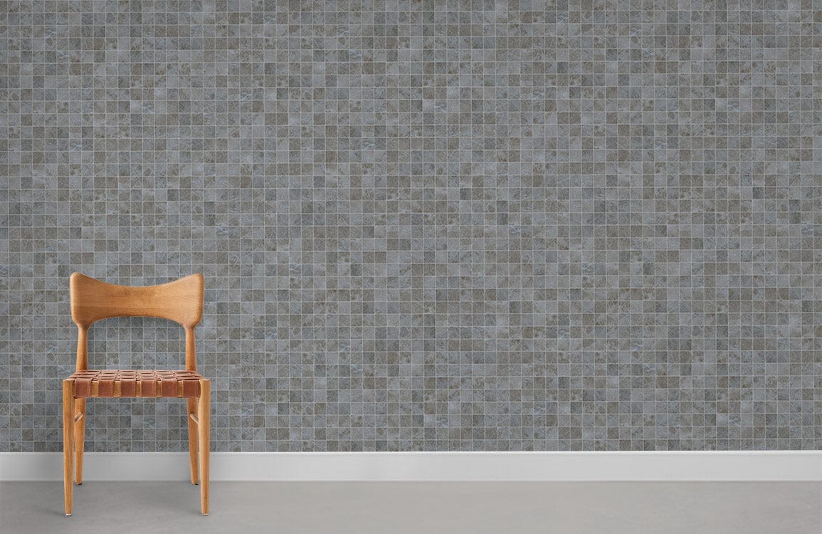 Wall Mural in Gray Mosaic Pattern