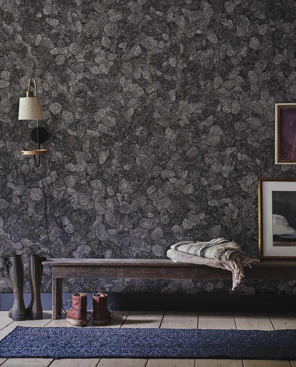 Gray Pebbles Texture Stone Wallpaper Art Design