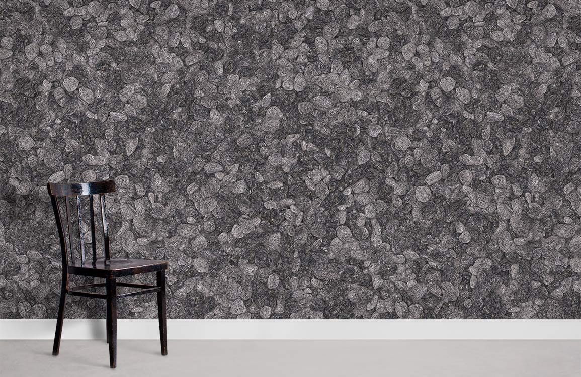 Gray Pebbles Texture Abstract Wallpaper Mural