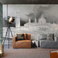 sketched building painting wallpaper mural for living room
