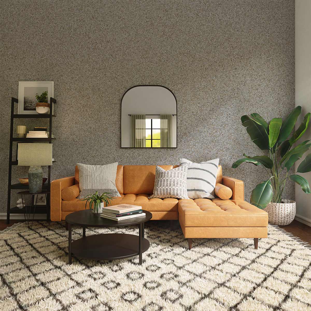 Gray Slight Mosaic Living Room Wallpaper Mural