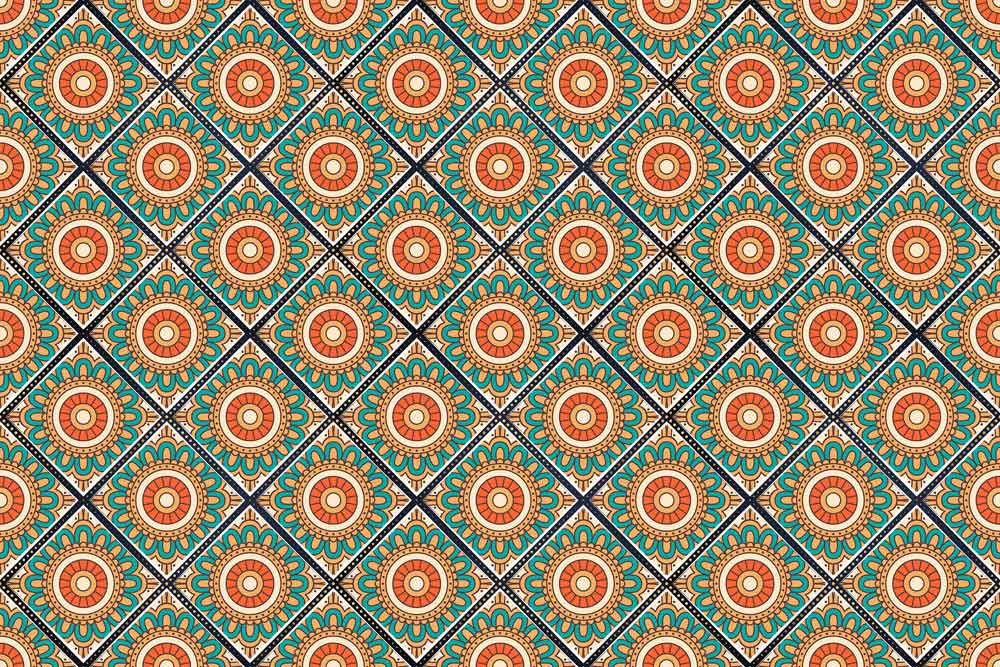 Bohemian Geometrische Türkis Wandtapete