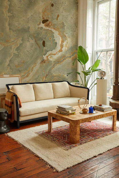 Green crystal geode Wallpaper Mural for living Room