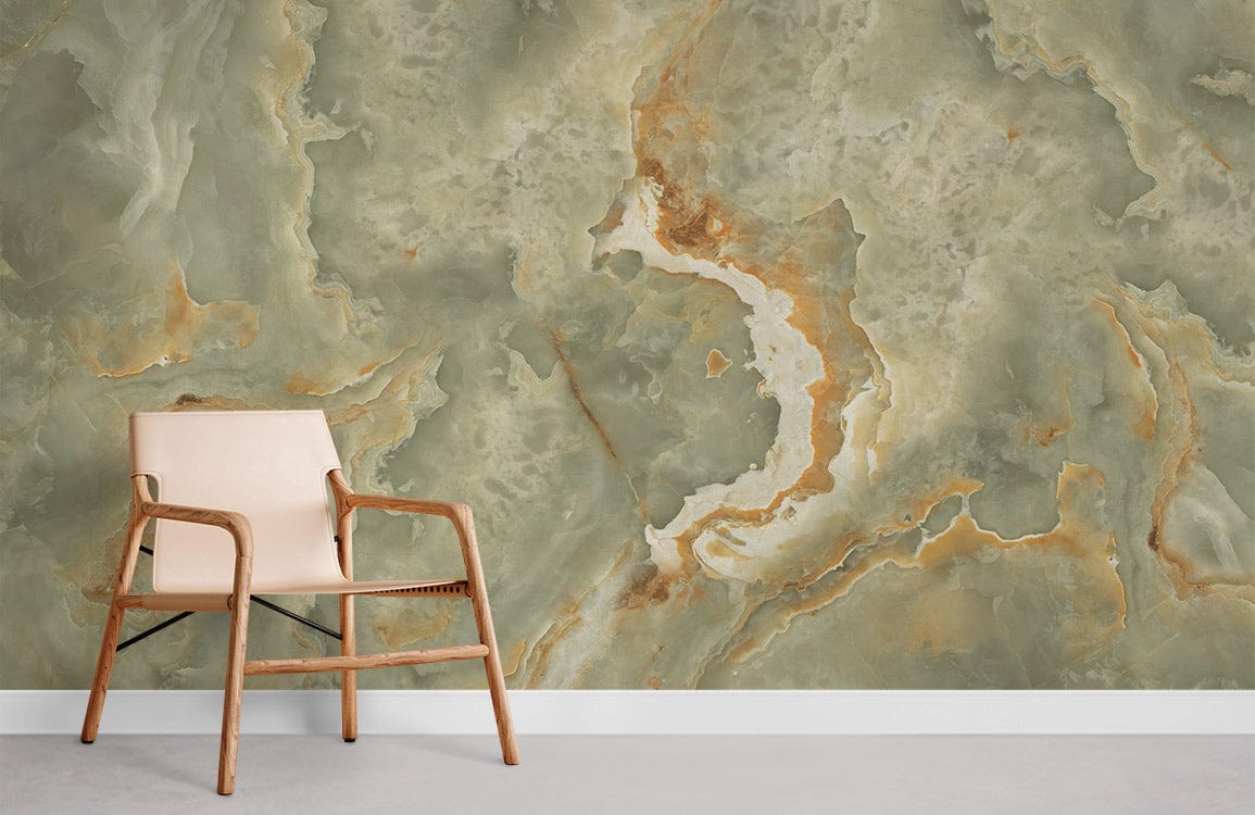 Green crystal geode Wallpaper Mural for Room decor