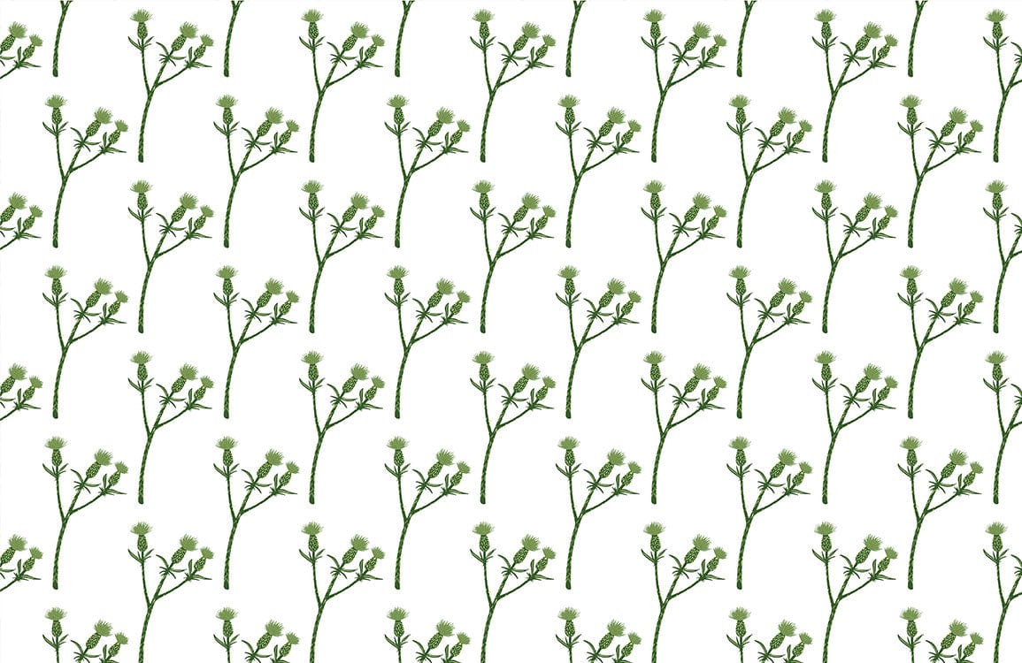 Green Floral Pattern Custom Art Design